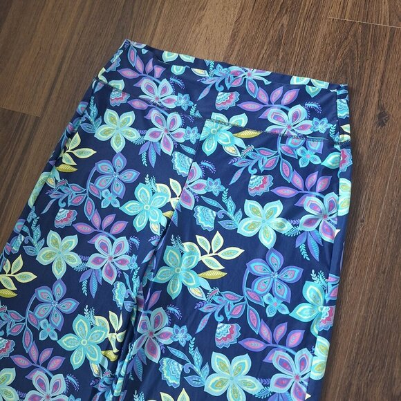 💙 Southwind Apparel Wide Leg Floral Athleisure Soft Stretchy Pants Size L/XL - Picture 3 of 8